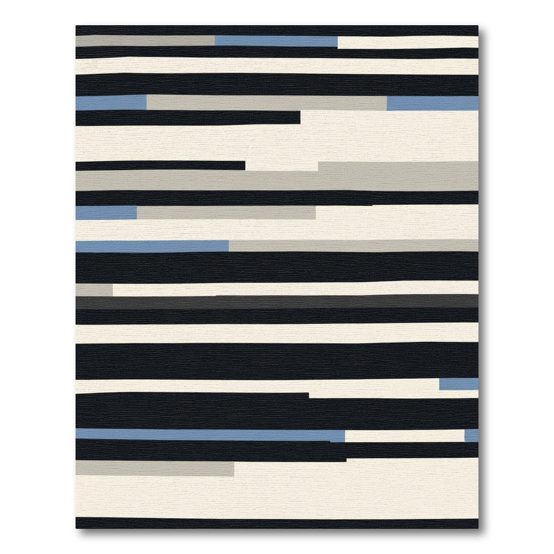 Modern Abstract Horizontal Stripe Rug