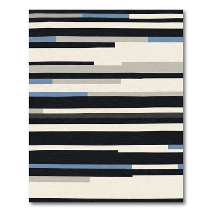 Modern Abstract Horizontal Stripe Rug