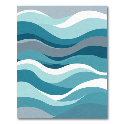 Oceanic Wave Layered Abstract Rug