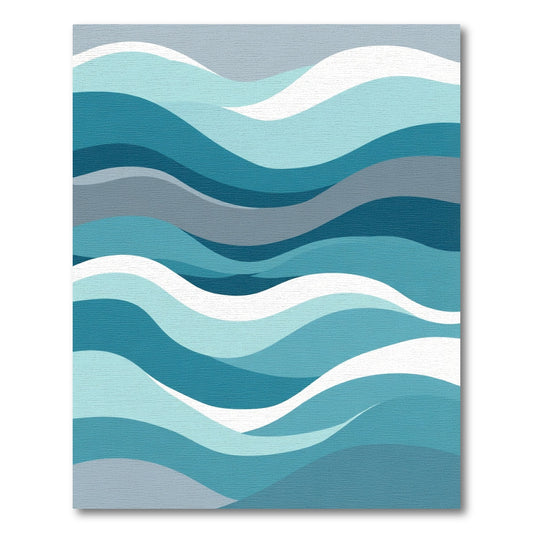 Oceanic Wave Layered Abstract Rug