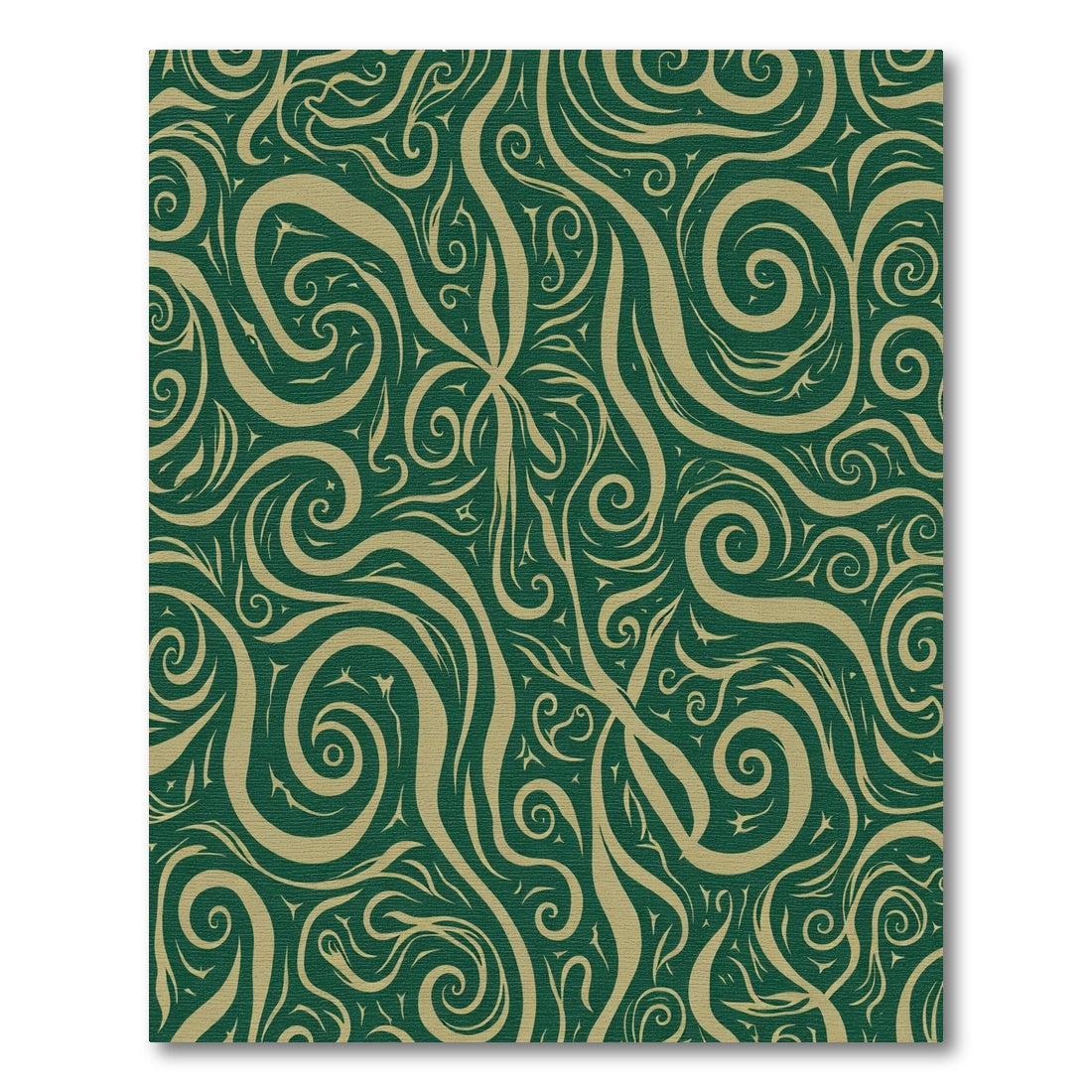 Emerald Swirls and Vines Rug