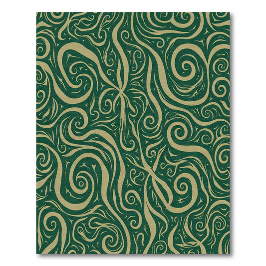 Emerald Swirls and Vines Rug