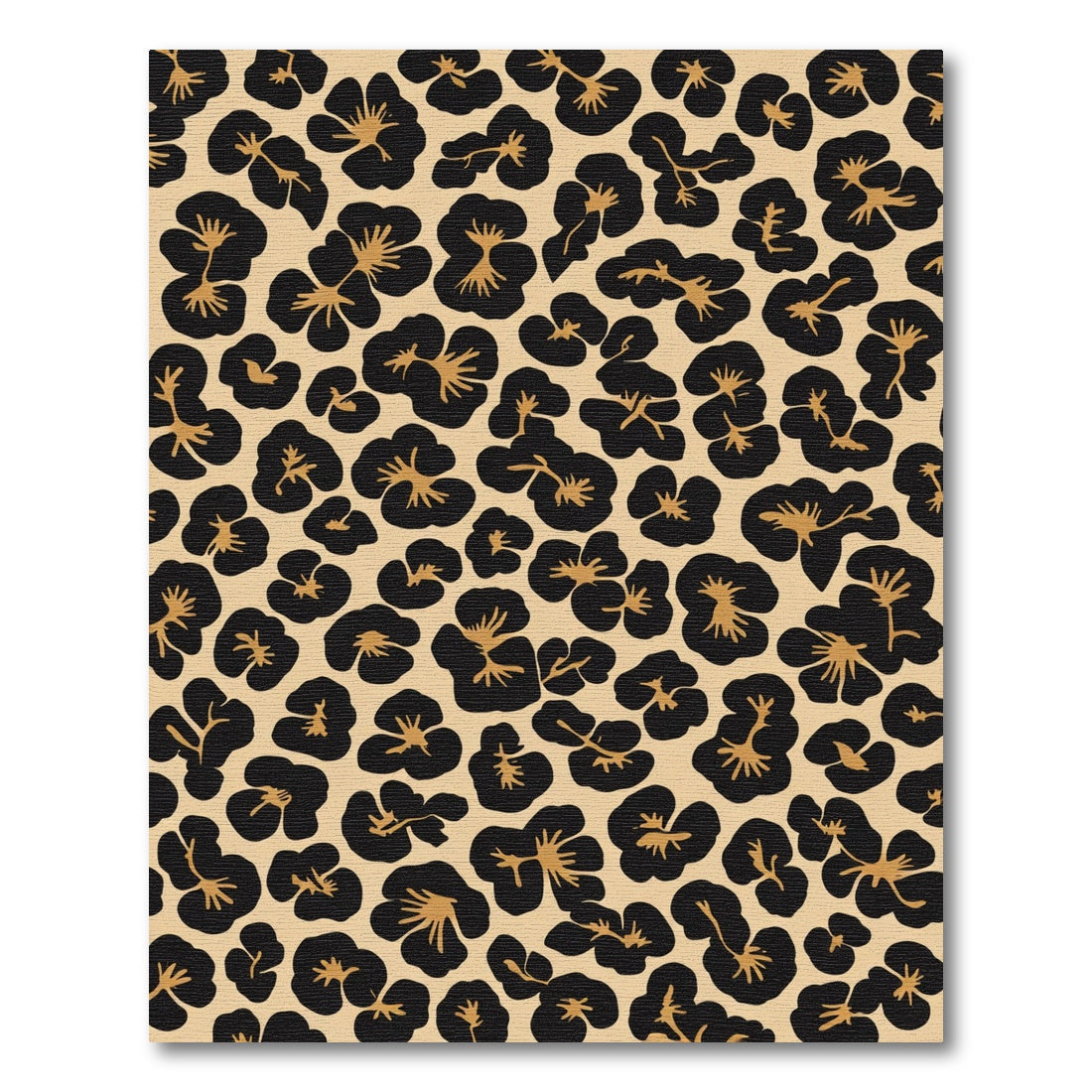 Black Gold Leopard Spots Rug