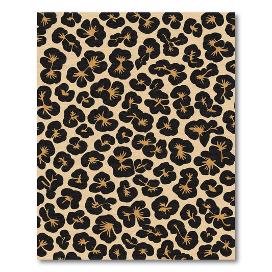 Black Gold Leopard Spots Rug