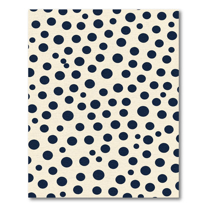 Navy Blue Scattered Circles Rug
