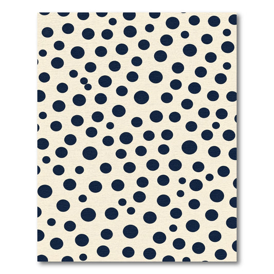 Navy Blue Scattered Circles Rug
