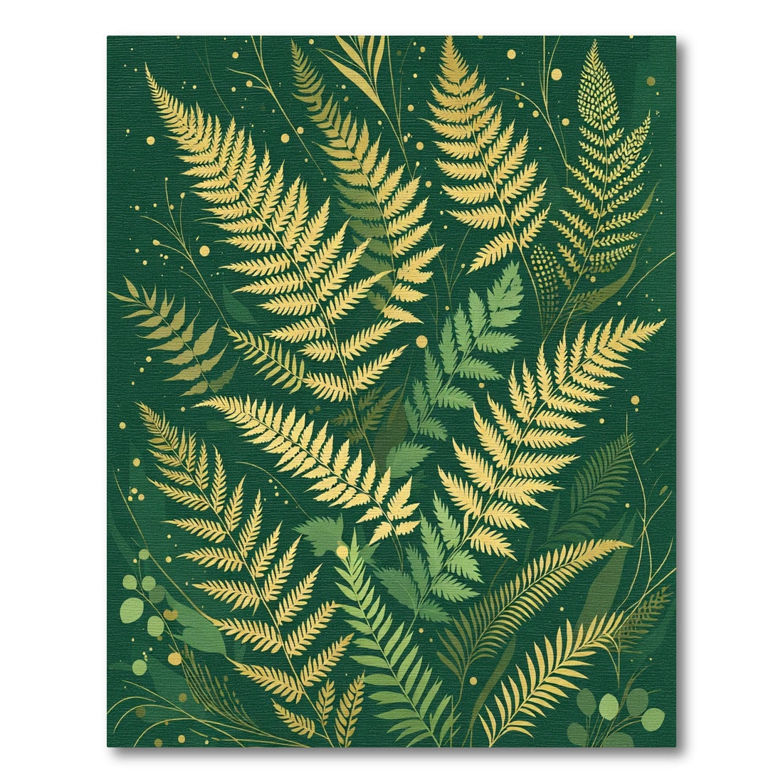 Golden Fern Botanical Forest Rug