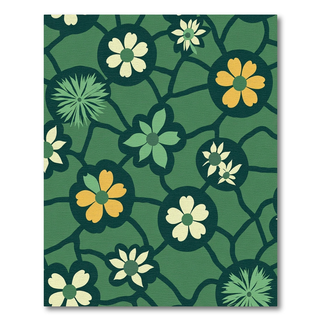 Abstract Botanical Flower Medallion Rug