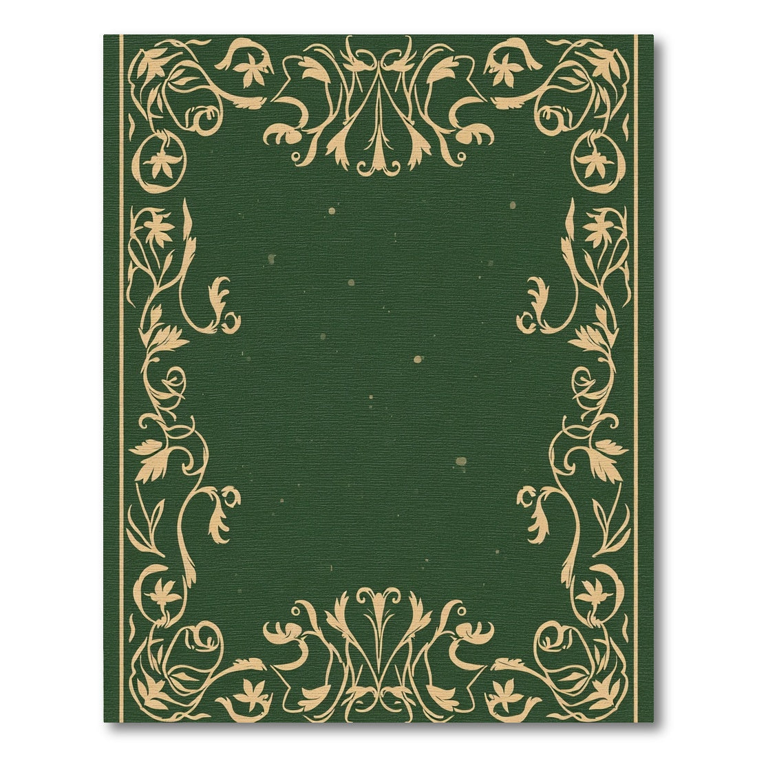 Golden Vine Flourish Emerald Frame Rug