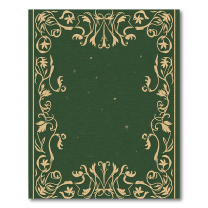 Golden Vine Flourish Emerald Frame Rug