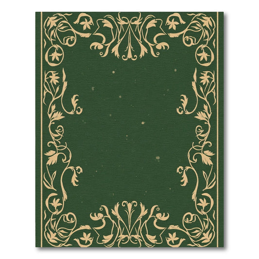 Golden Vine Flourish Emerald Frame Rug