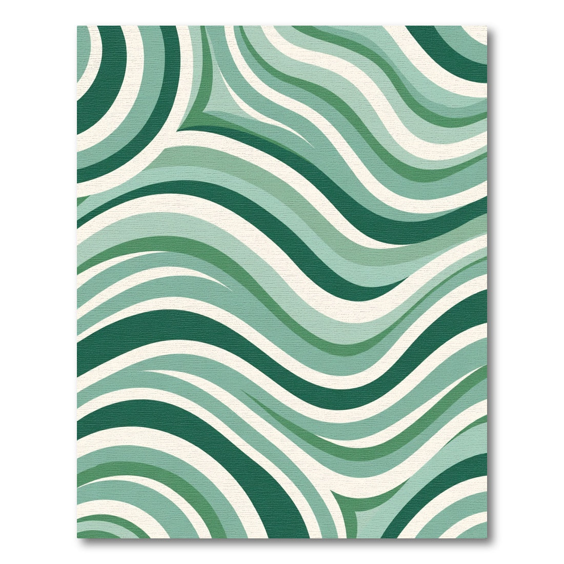 Shades of Green Flowing Wave Rug