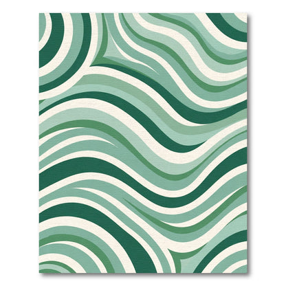 Shades of Green Flowing Wave Rug