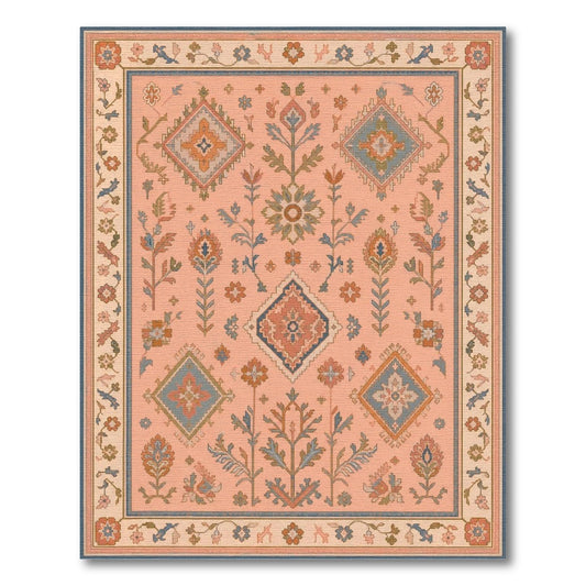 Pink Heritage Tribal Heritage Tribal Area Rug