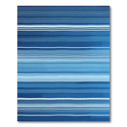 Bold Blue Horizontal Stripes Rug