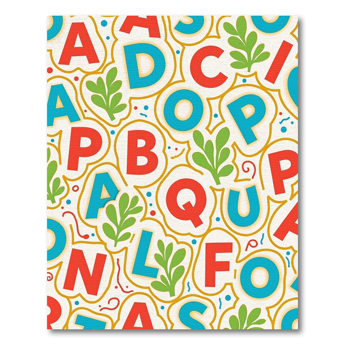 Playful Alphabet Garden Collage Rug