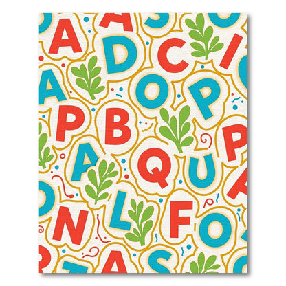 Playful Alphabet Garden Collage Rug