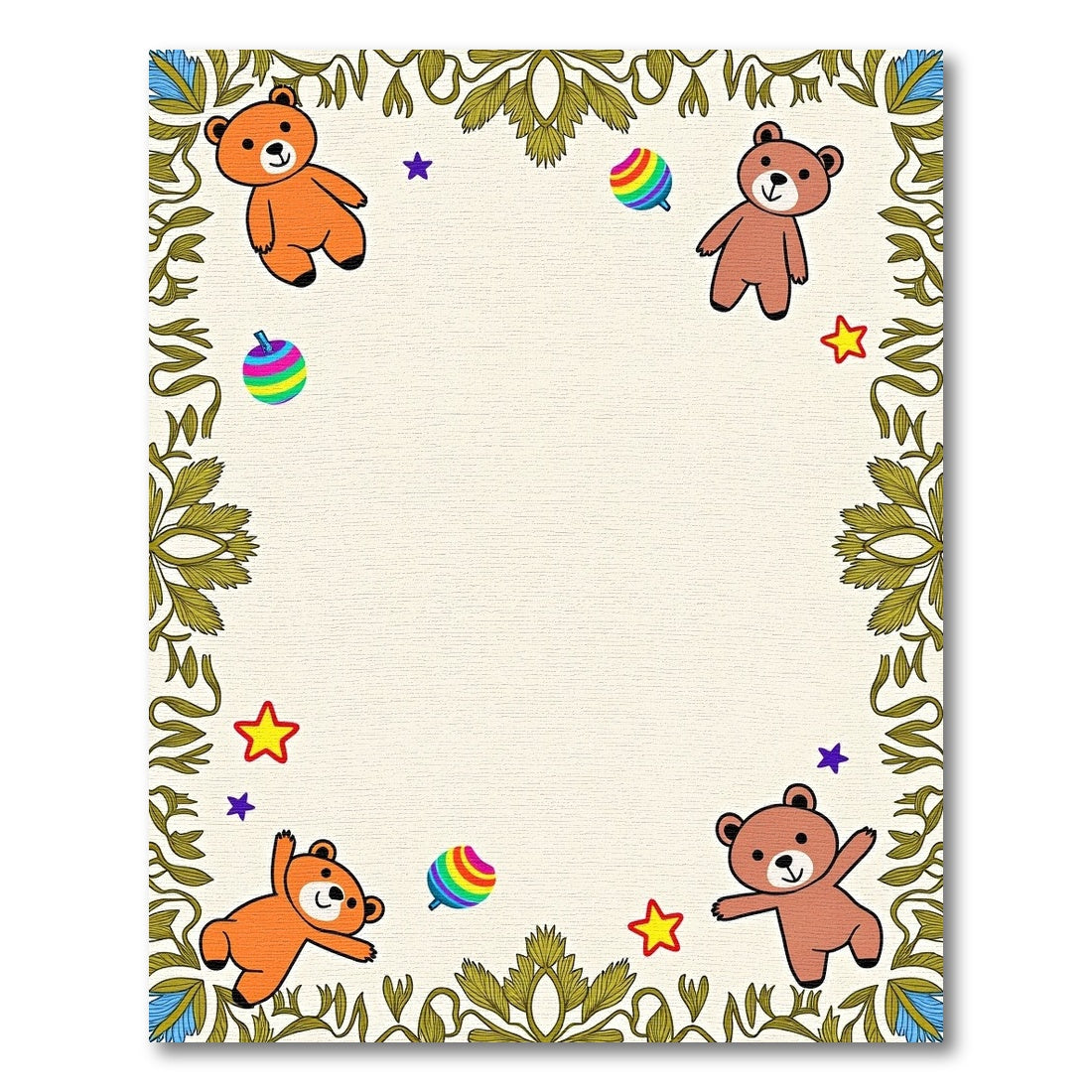 Whimsical Orange Brown Bear Whirligig Rug