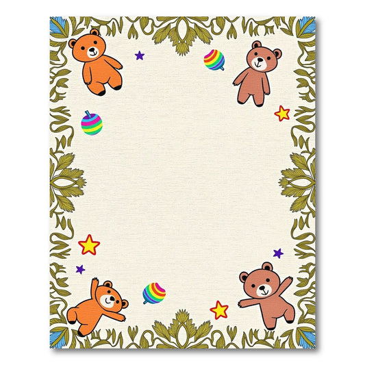 Whimsical Orange Brown Bear Whirligig Rug