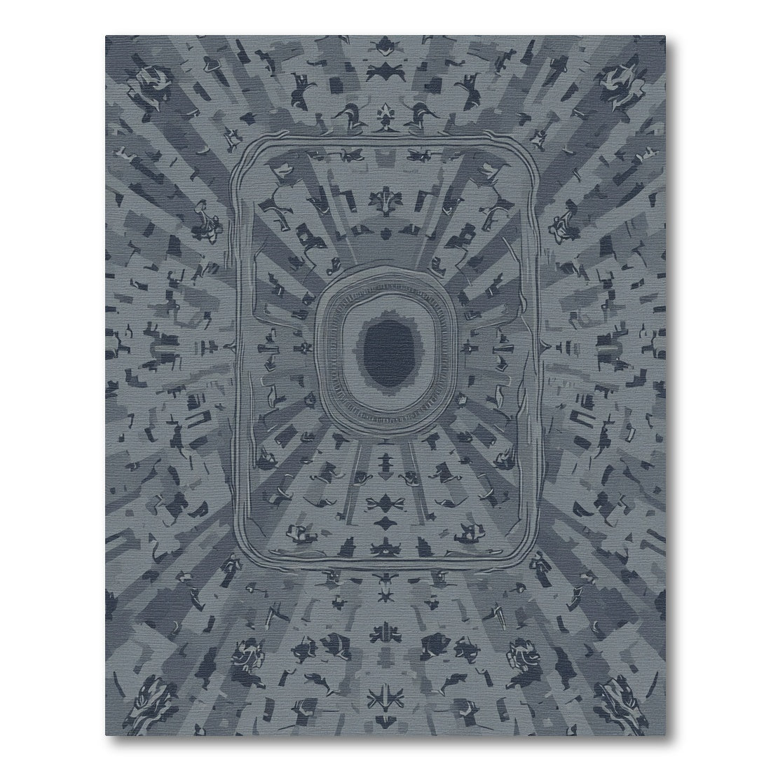 Monochromatic Abstract Radiant Symmetry Rug