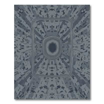 Monochromatic Abstract Radiant Symmetry Rug