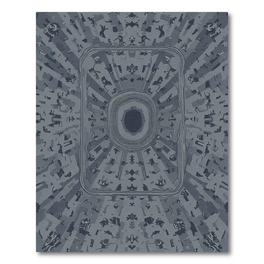 Monochromatic Abstract Radiant Symmetry Rug