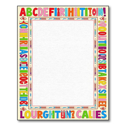 Alphabet Border Brightly Colored Letters Rug