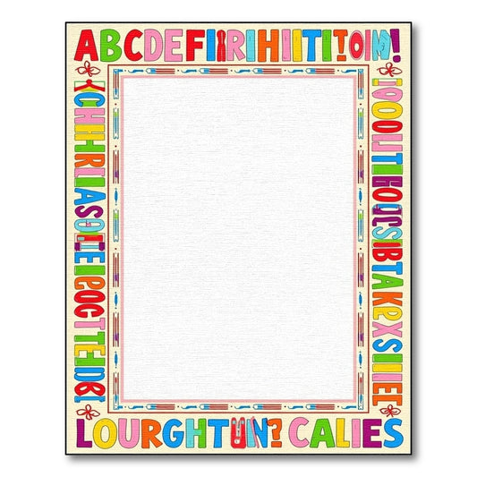 Alphabet Border Brightly Colored Letters Rug