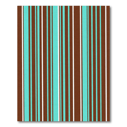 Brown Turquoise White Stripe Rug