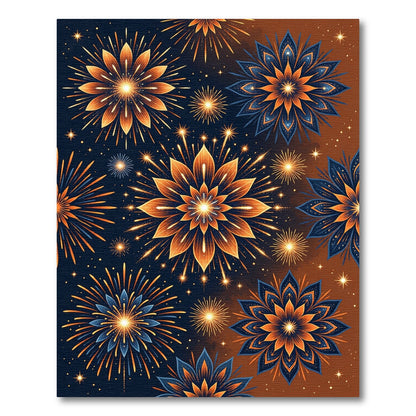 Fiery Floral Firework Explosion Rug