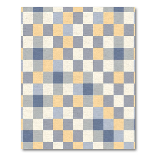 Soft Pastel Checkered Squares Rug