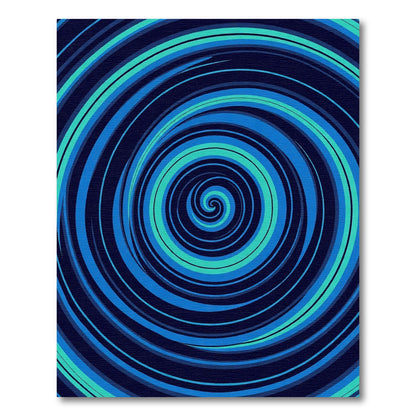Oceanic Blue Swirling Lines Rug