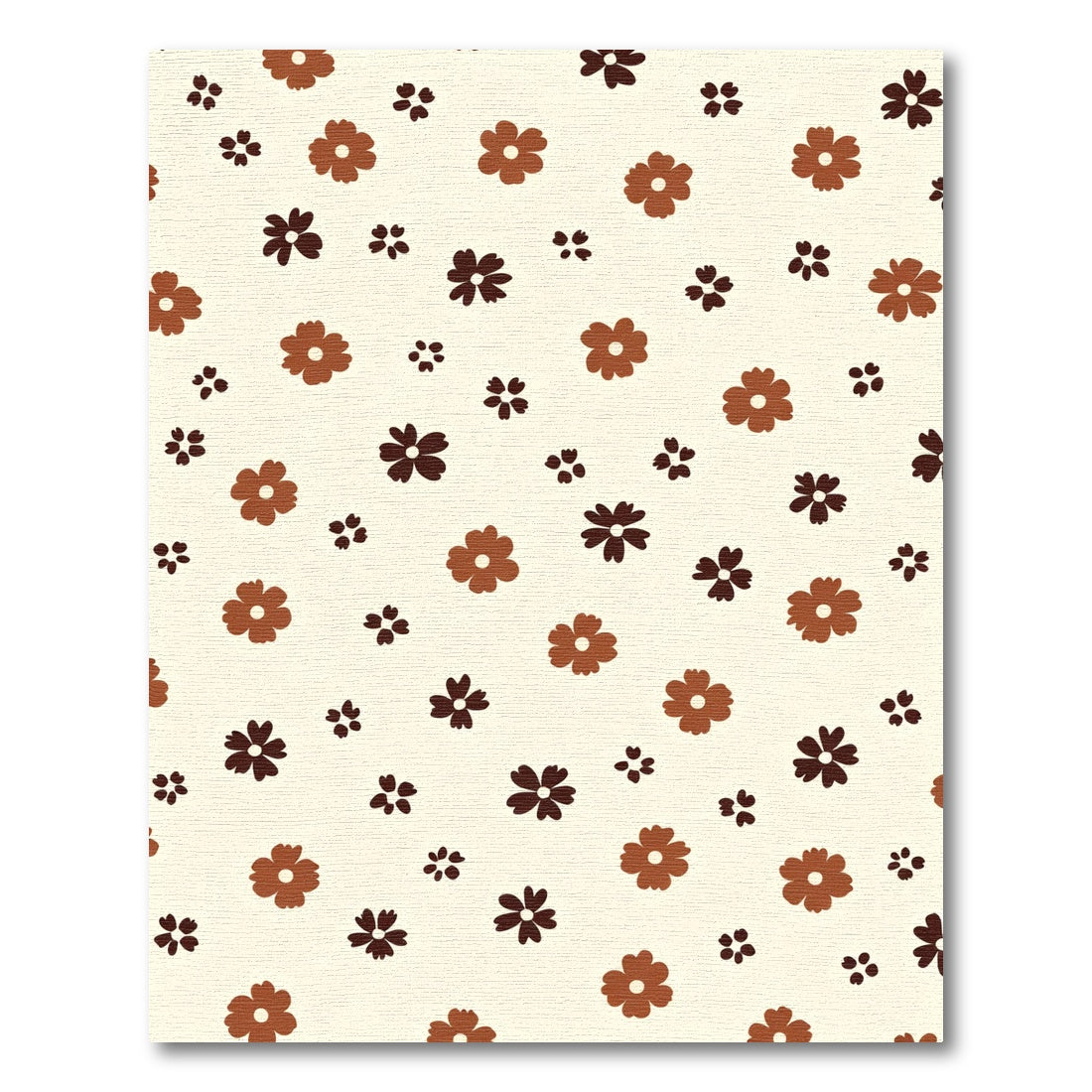 Brown Floral Scatter In Cream Rug