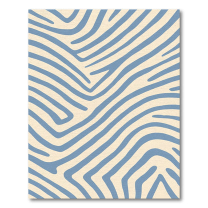 Light Blue And Cream Abstract Waves Rug