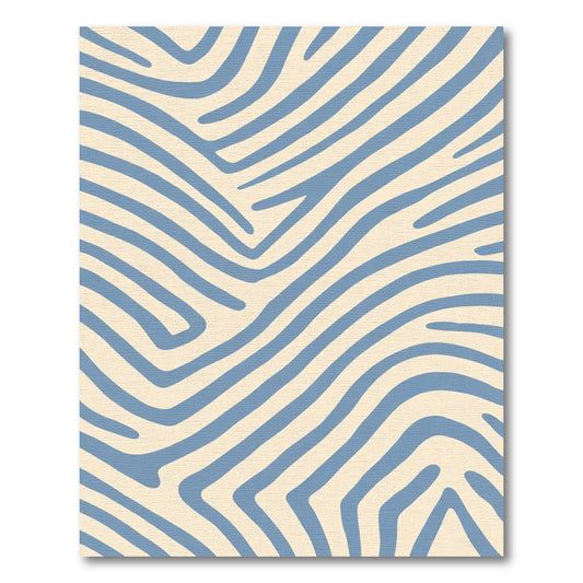 Light Blue And Cream Abstract Waves Rug