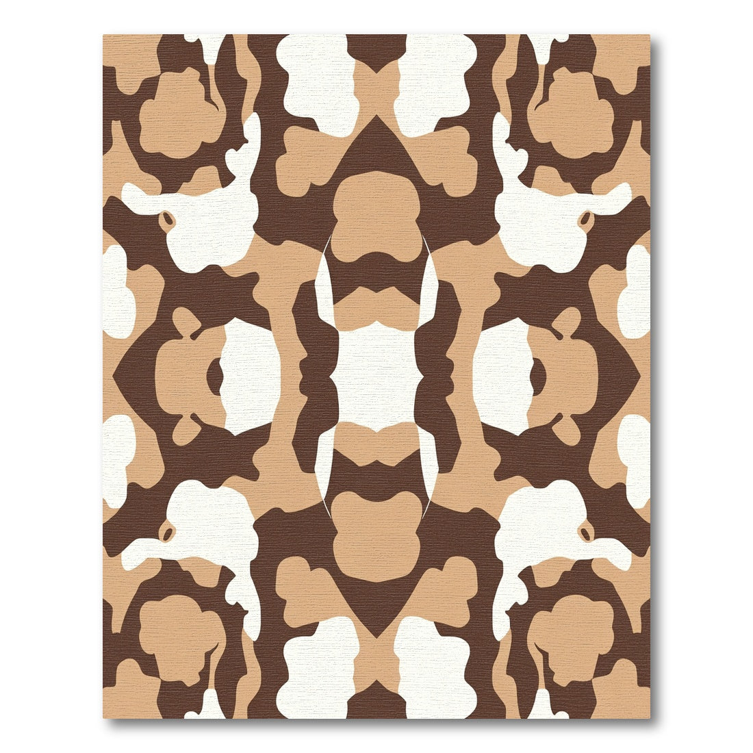 Earthy Camo Symmetrical Organic Shapes Rug