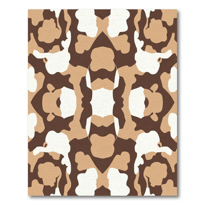 Earthy Camo Symmetrical Organic Shapes Rug
