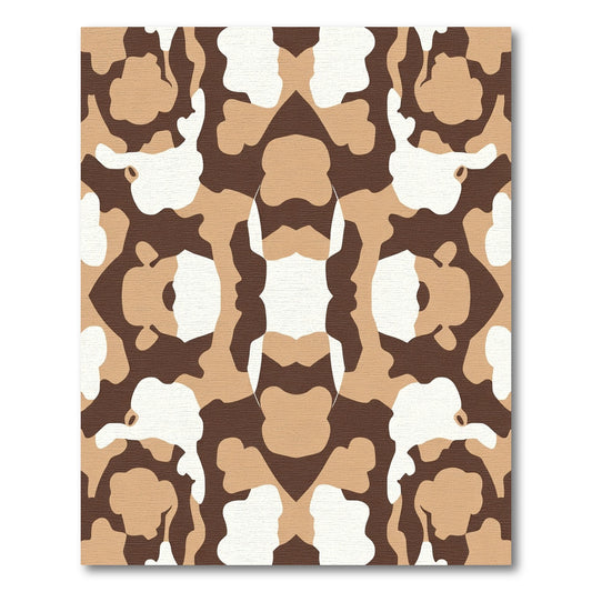 Earthy Camo Symmetrical Organic Shapes Rug