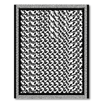 Abstract Black White Geometric Flow Rug