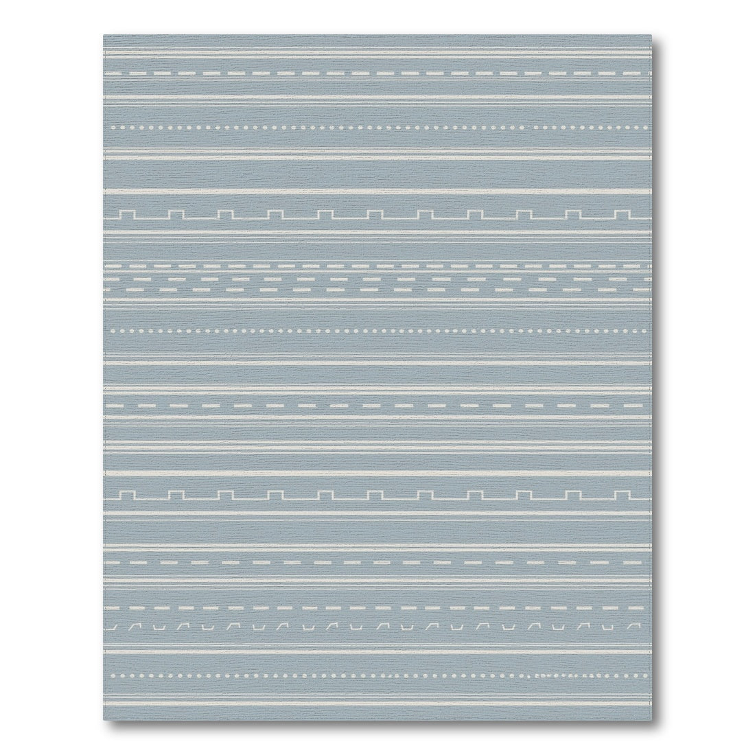 Blue Geometric Lines Washable Area Rug