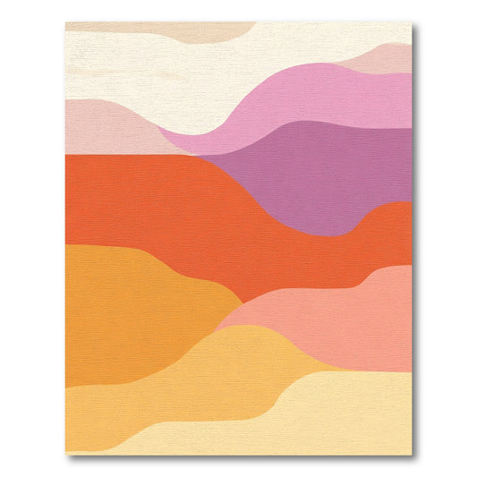 Warm Abstract Landscape Waves Rug