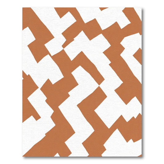 Terracotta White Jagged Zigzag Rug