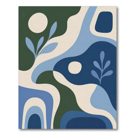 Abstract Area Blue Abstract Organic Area Rug