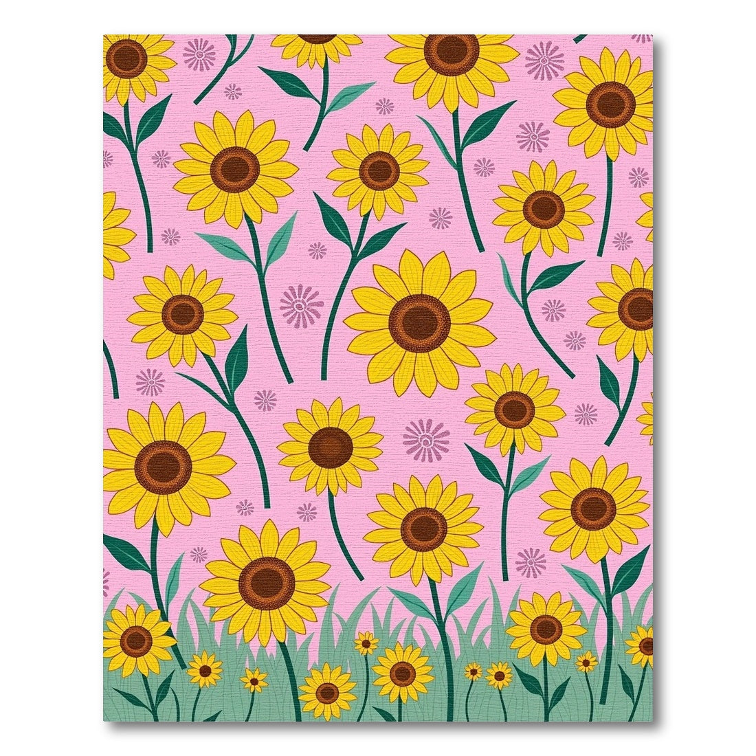 Sunny Yellow Sunflower Field Rug