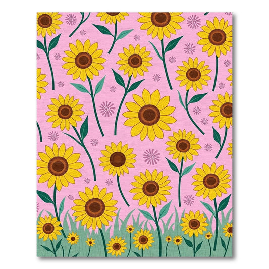 Sunny Yellow Sunflower Field Rug