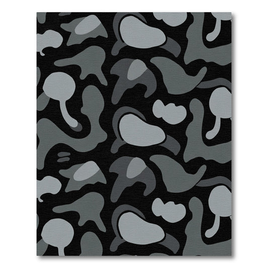 Monochromatic Abstract Amorphous Shapes Rug