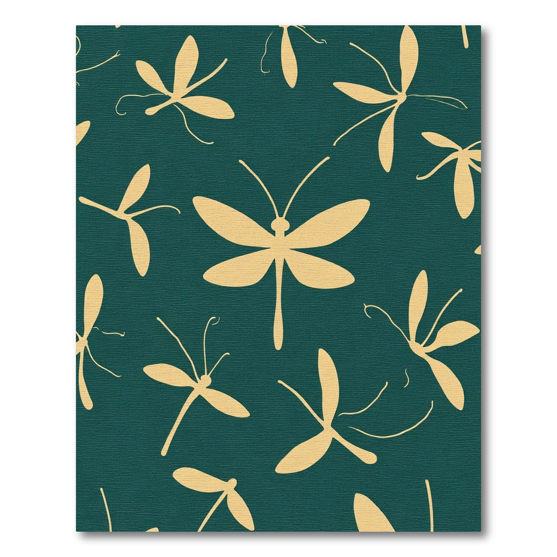 Golden Dragonflies on Teal Background Rug