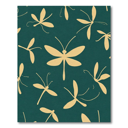 Golden Dragonflies on Teal Background Rug