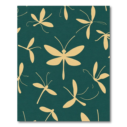 Golden Dragonflies on Teal Background Rug