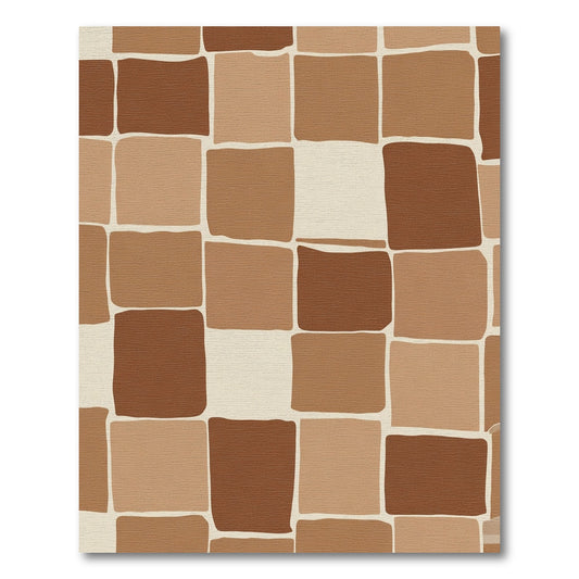 Earthy Brown Tones Square Mosaic Rug